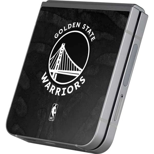 NBA Golden State Warriors Black Animal Print Galaxy Z Flip6 Skin